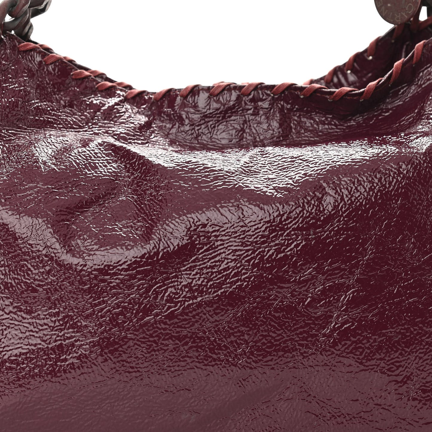 Eco Alter Crinkled Patent Small Falabella Tote Burgundy