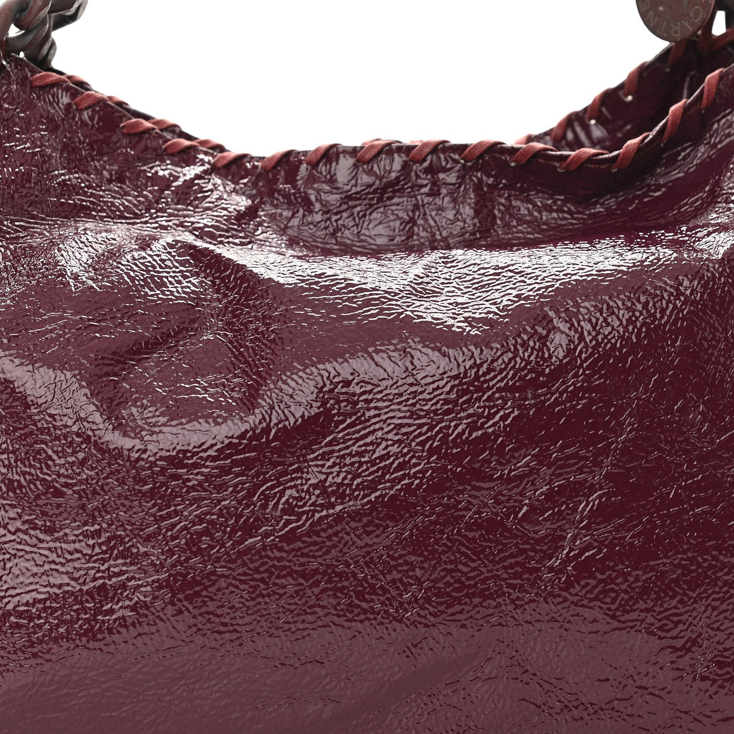 Stella McCartney Eco Alter Crinkled Patent Small Falabella Tote Burgundy 7 of 9