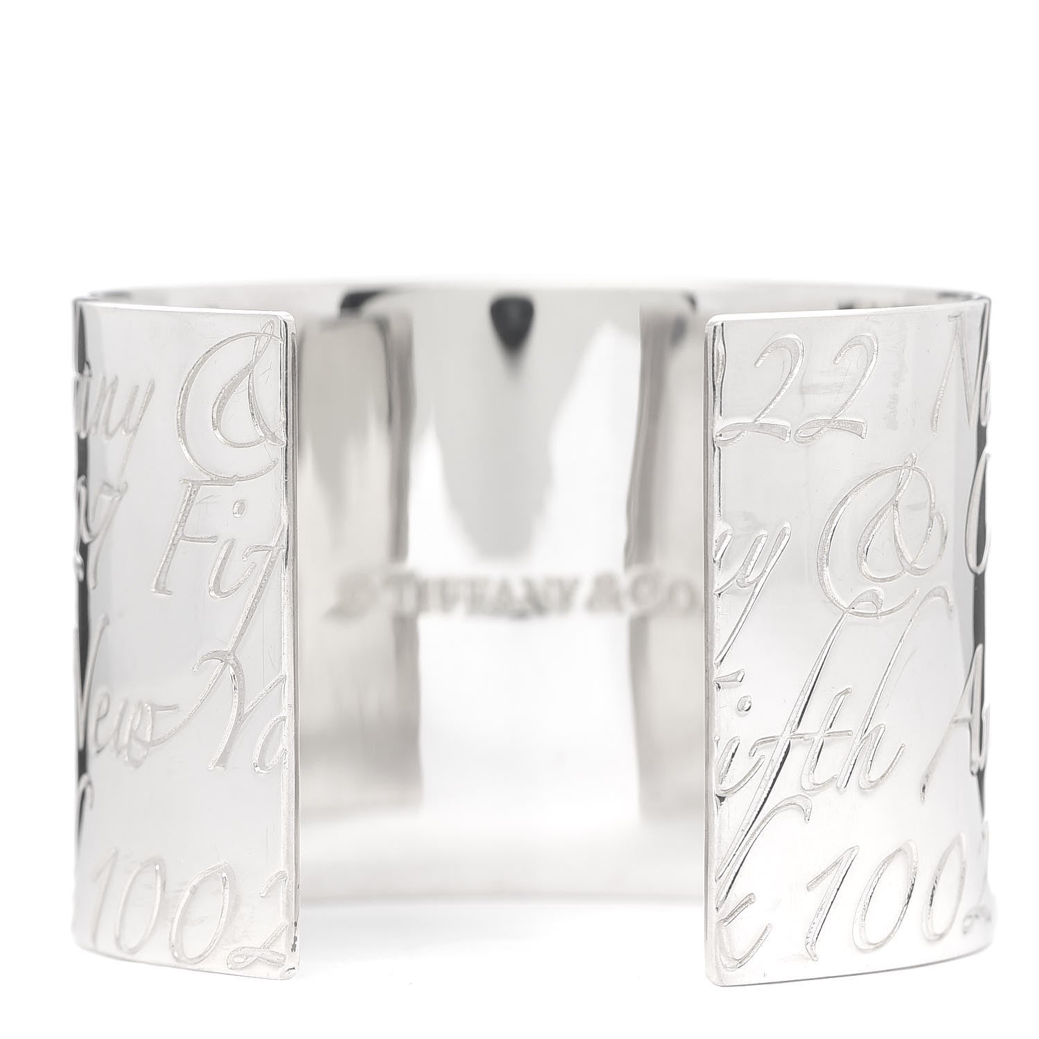 Tiffany Sterling Silver Wide Notes Cuff Bracelet 3 of 4