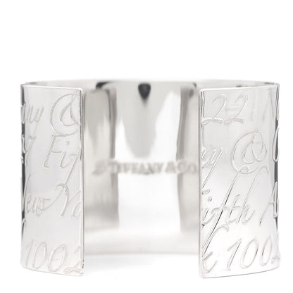 Tiffany Sterling Silver Wide Notes Cuff Bracelet 3 of 4