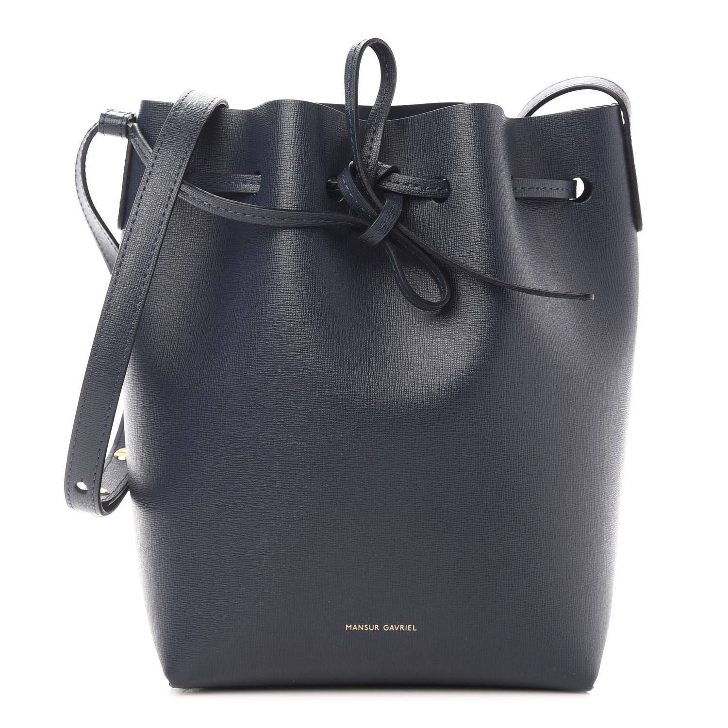 Mansur Gavriel Saffiano Mini Bucket Bag Blu 1 of 8
