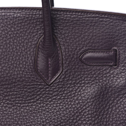 Hermes Taurillon Clemence Birkin 30 Raisin 19 of 39
