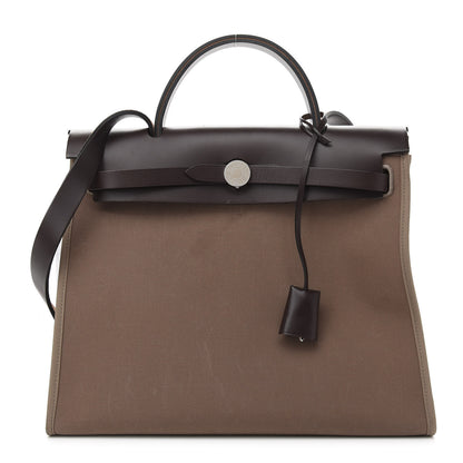 Hermes Vache Hunter Toile Herbag Zip 31 PM Etoupe Ebene 2 of 10