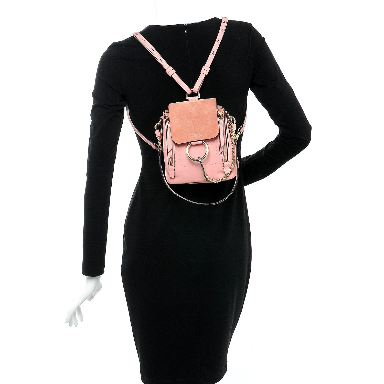 Chloe Suede Calfskin Mini Faye Backpack Washed Pink 3 of 8