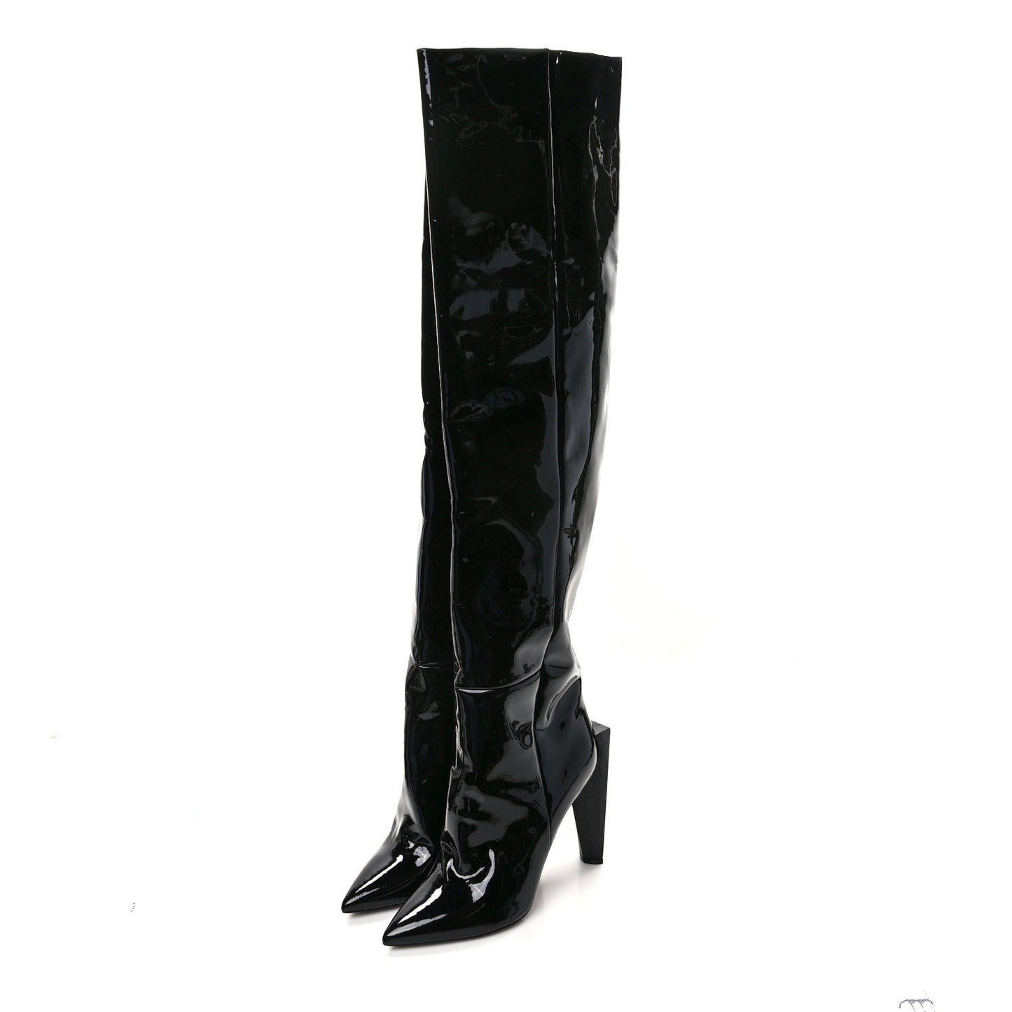 Patent Over The Knee Boots 41 Black