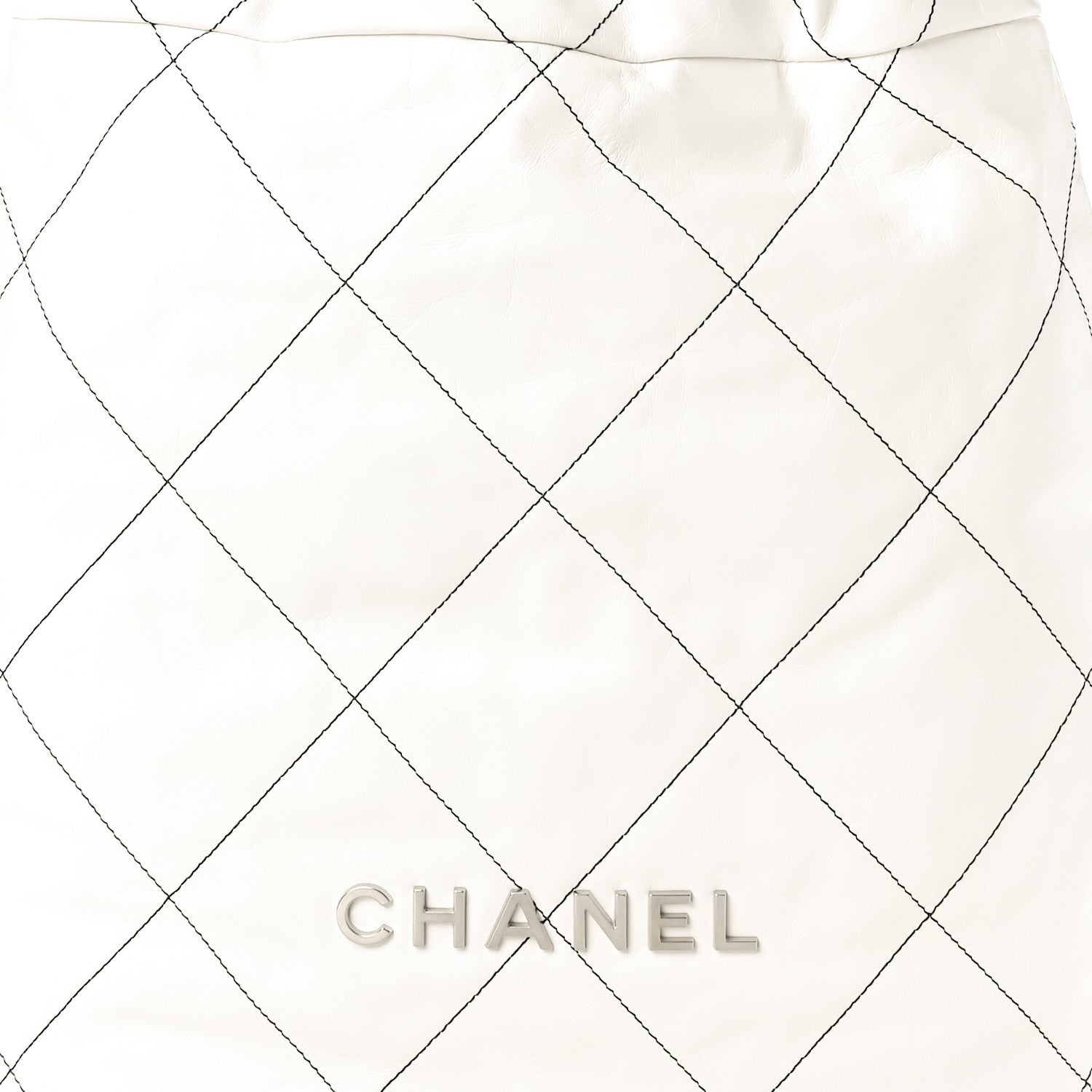 Chanel Shiny Calfskin Quilted Chanel 22 Backpack White Black 8 of 10