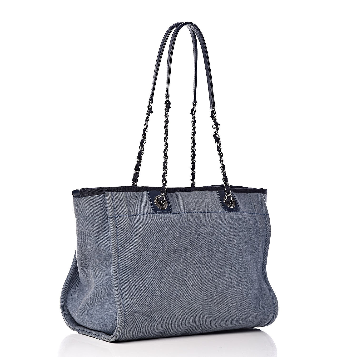 Chanel Canvas Sequin Small Deauville Tote Navy 3 of 14