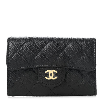 Chanel Caviar Quilted Flap Card Holder Wallet Black 1 of 9