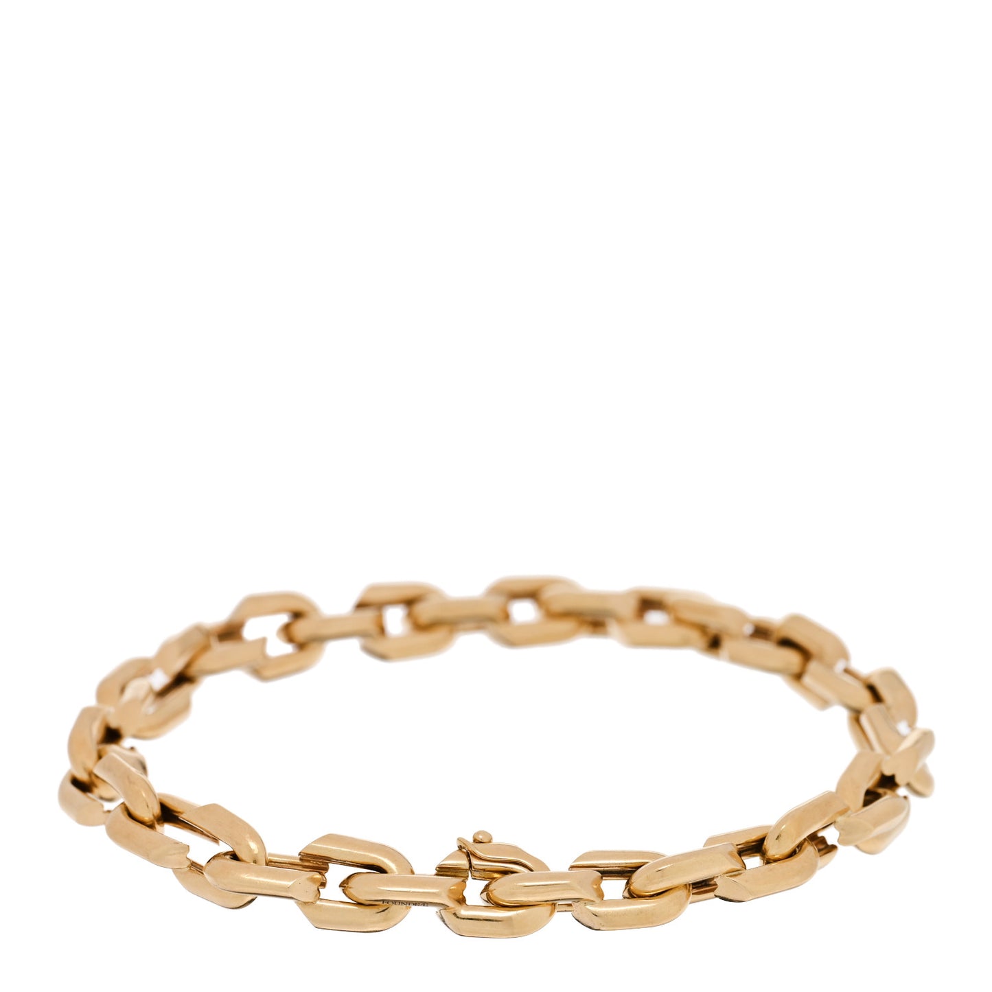 18K Yellow Gold Small Strong Hearts Love Link Chain Bracelet