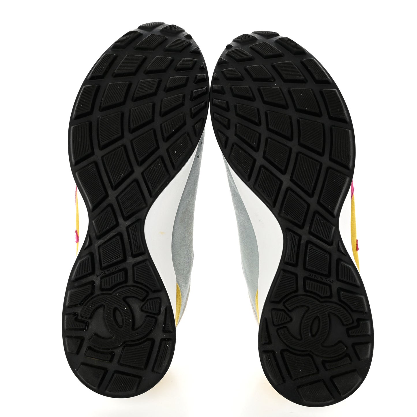 Fabric Suede Kidskin CC Sneakers 41 Light Turquoise Fuchsia Yellow