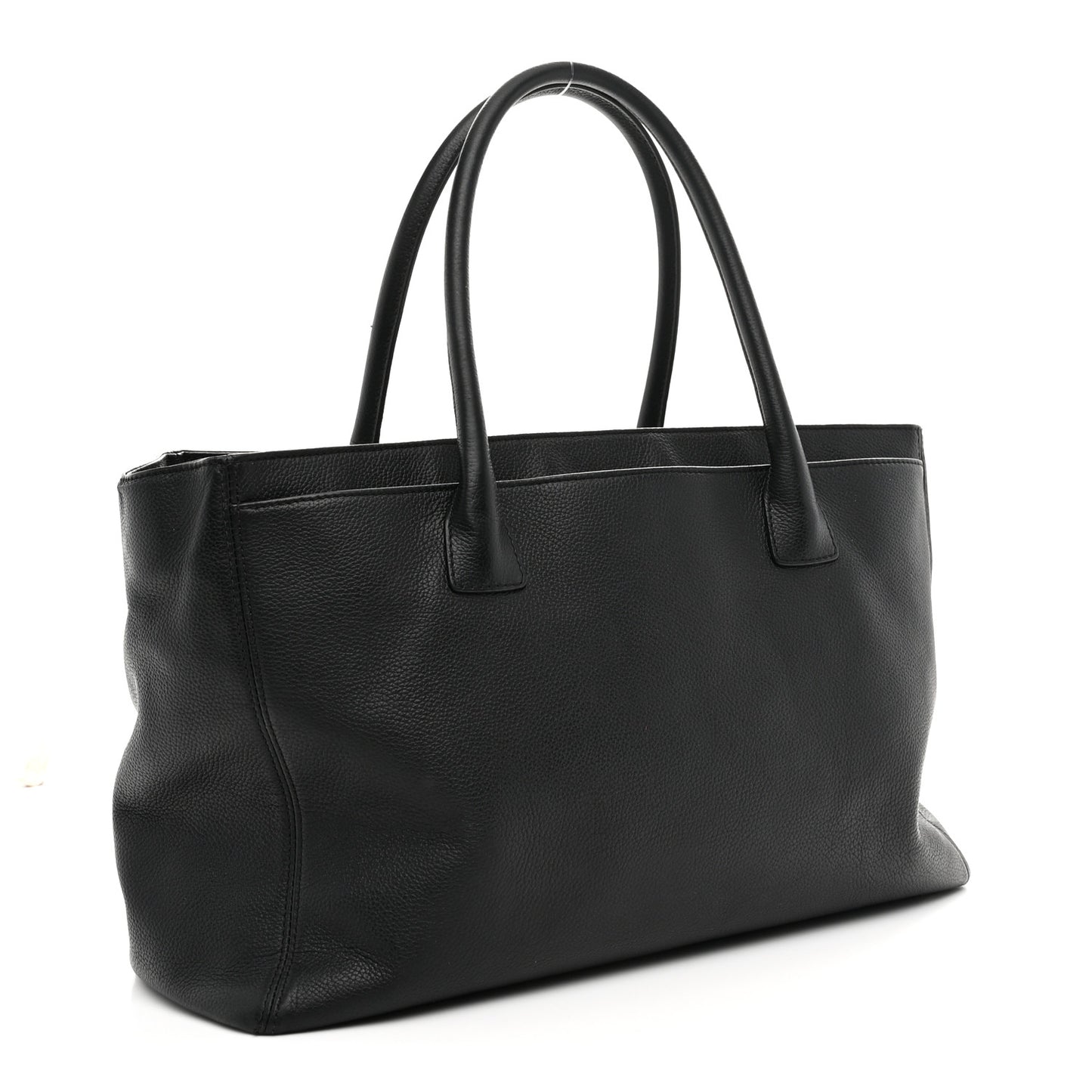 Calfskin Cerf Executive Shopper Tote Black