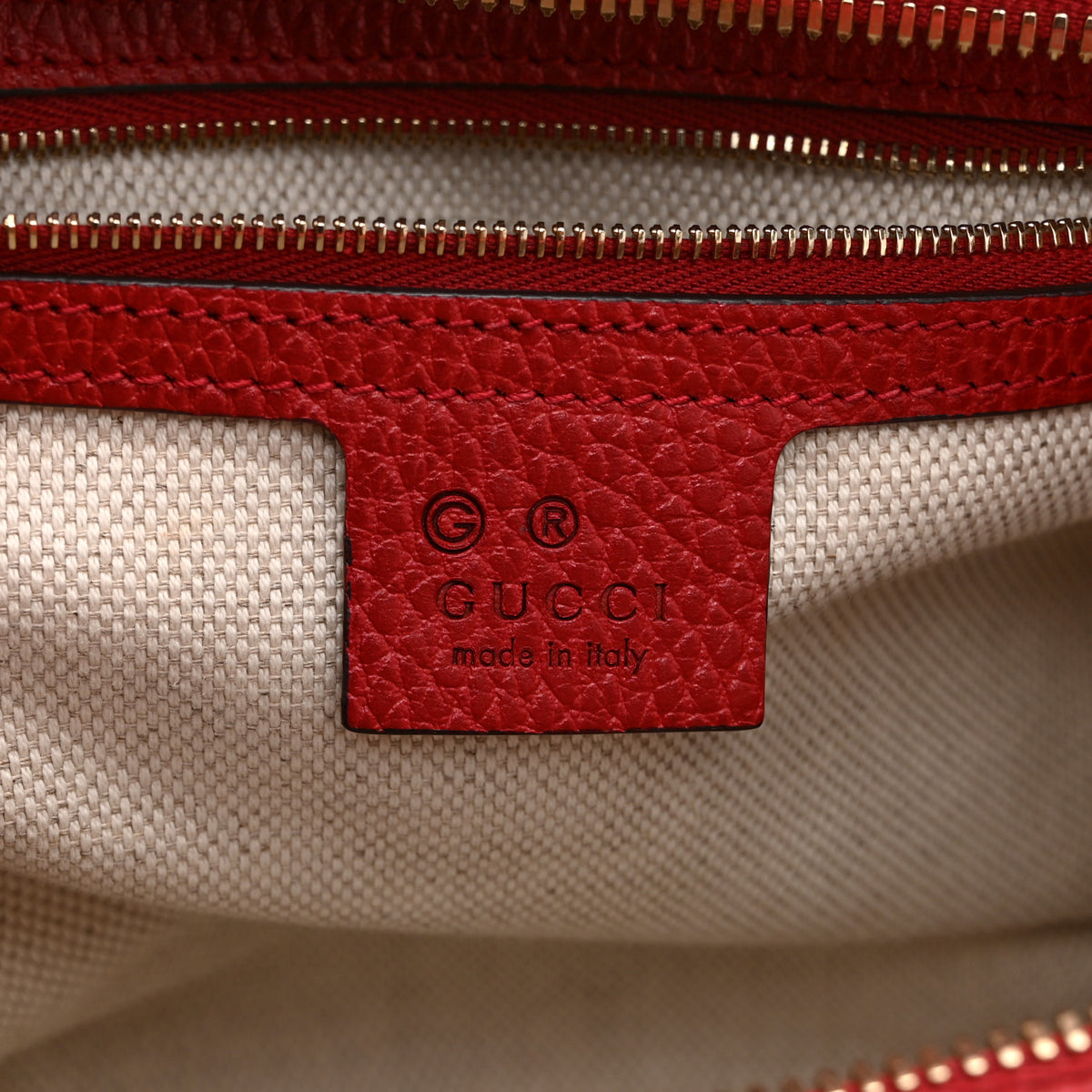 Dollar Calfskin Medium Soho Top Handle Satchel Hibiscus Red