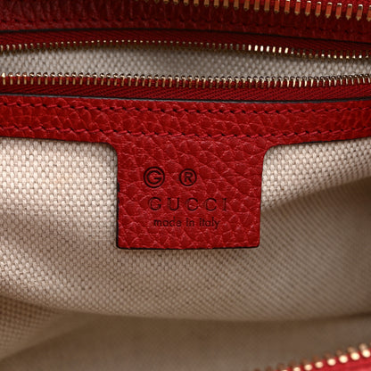 Gucci Dollar Calfskin Medium Soho Top Handle Satchel Hibiscus Red 6 of 11