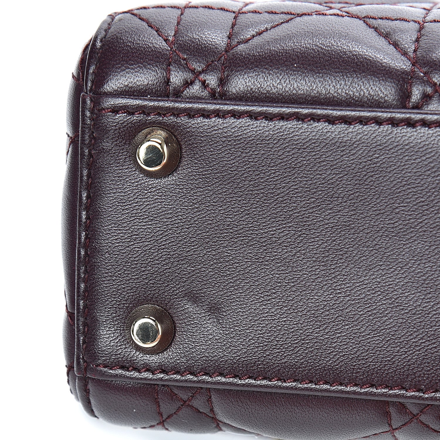 Christian Dior Lambskin Cannage Mini Lady Dior Plum 11 of 12