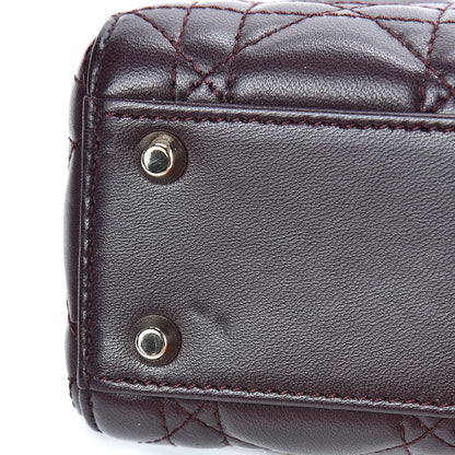 Christian Dior Lambskin Cannage Mini Lady Dior Plum 11 of 12