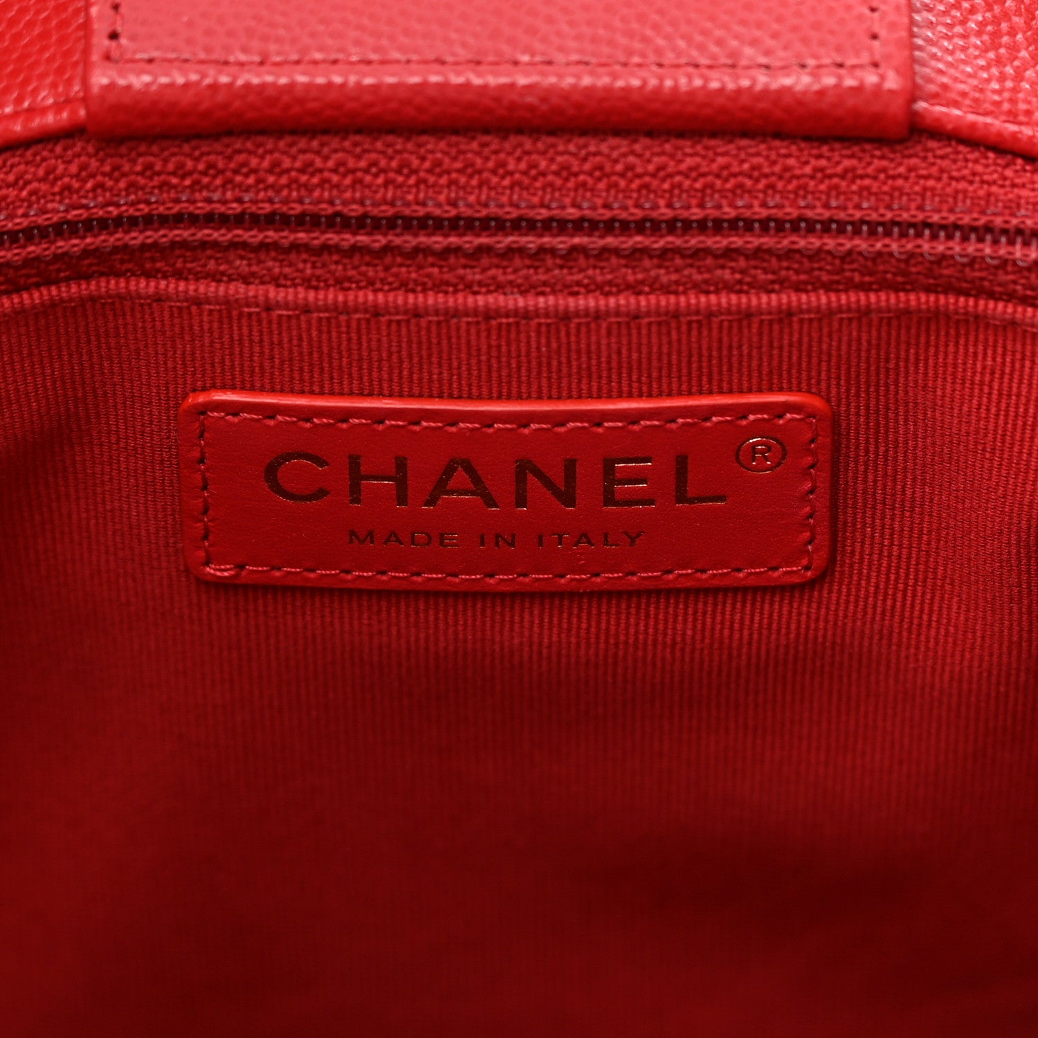 Chanel Caviar Quilted Large Shopping Tote Red 6 of 12