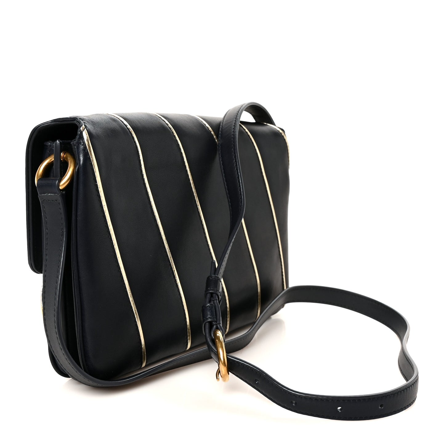 Lambskin Quilted Le Maillon Satchel Marine