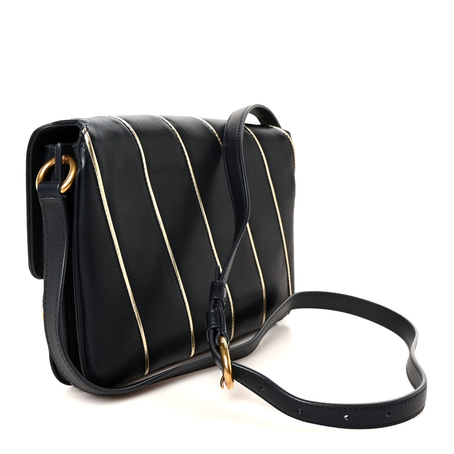 Saint Laurent Lambskin Quilted Le Maillon Satchel Marine 3 of 11
