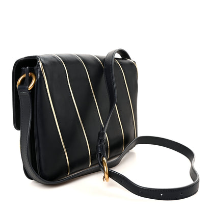 Saint Laurent Lambskin Quilted Le Maillon Satchel Marine 3 of 11