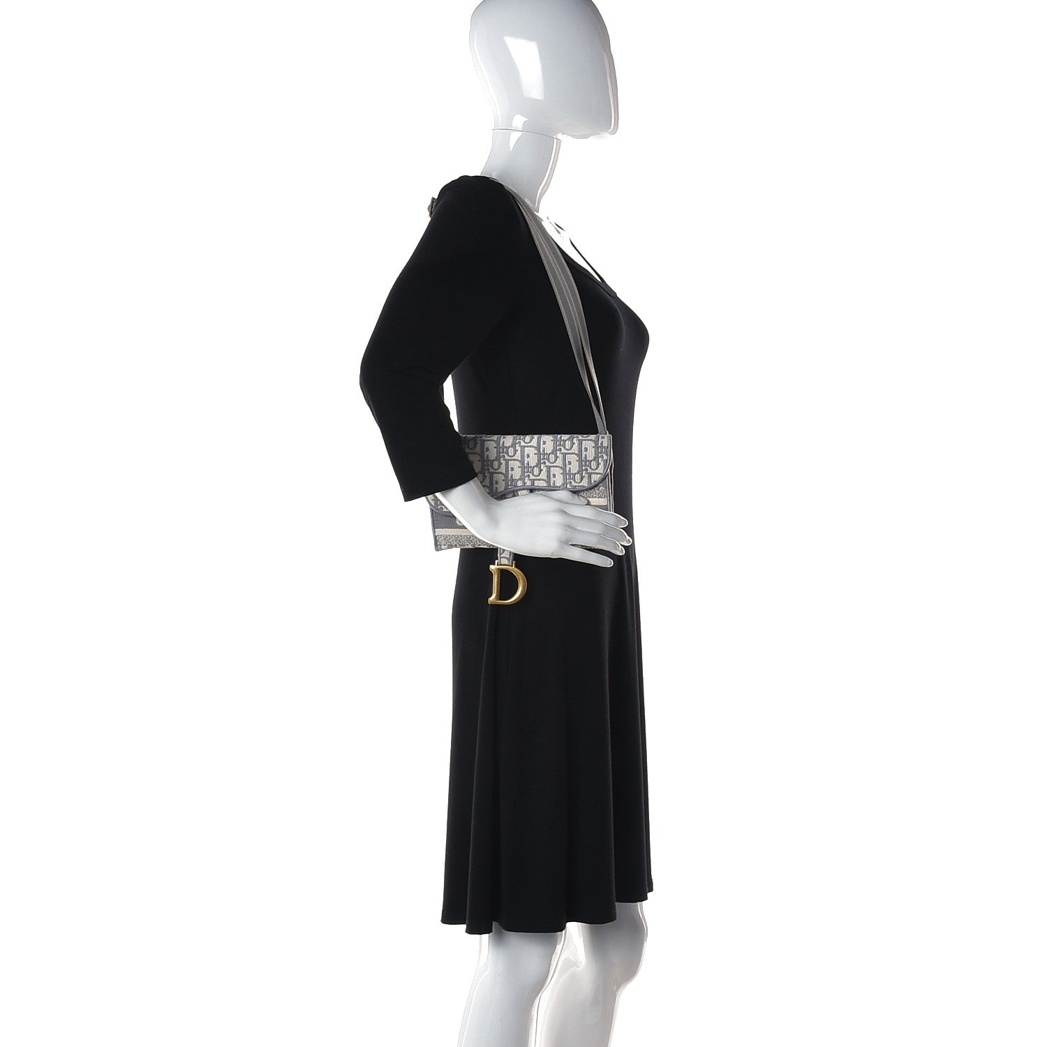 Christian Dior Oblique Slim Saddle Pouch Grey 2 of 11