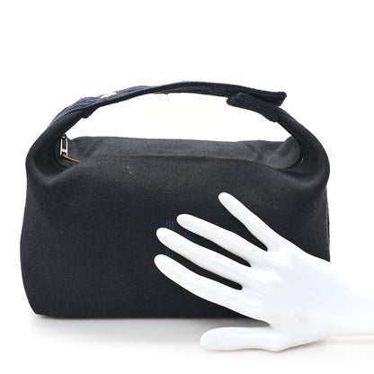 Hermes Canvas Large Bride-A-Brac Pouch Bleu Nuit 2 of 7