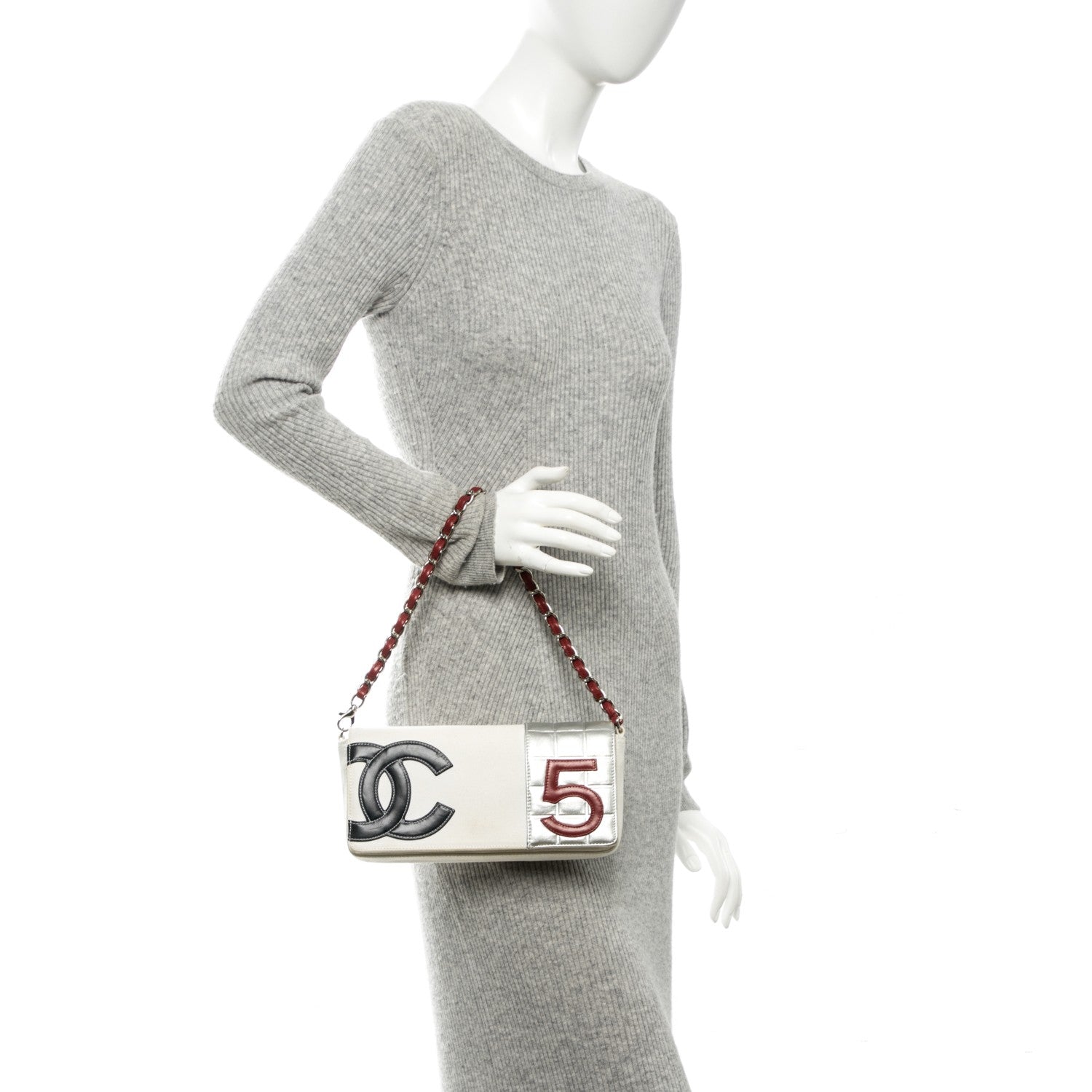 Chanel Metallic Lambskin Canvas CC N°5 Flap White 2 of 7