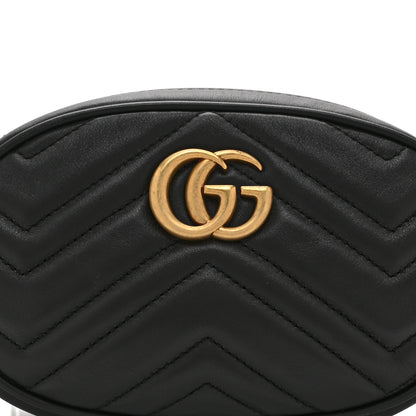 Gucci Calfskin Matelasse GG Marmont Belt Bag 75 30 Black 8 of 10