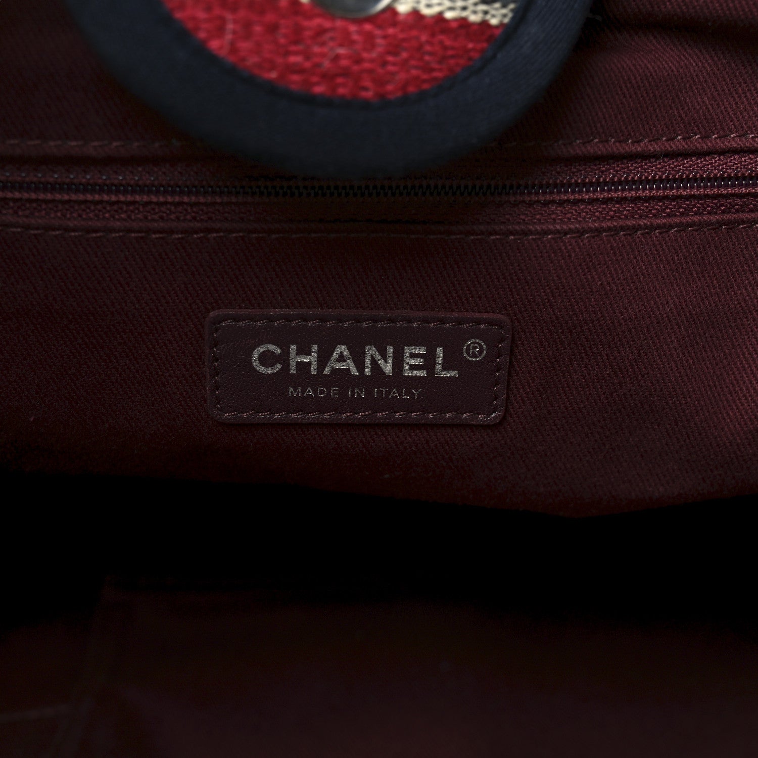 Chanel Striped Canvas Small Deauville Tote Beige 6 of 10