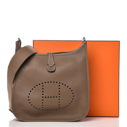 Hermes Taurillon Clemence Evelyne III PM Etoupe 9 of 9