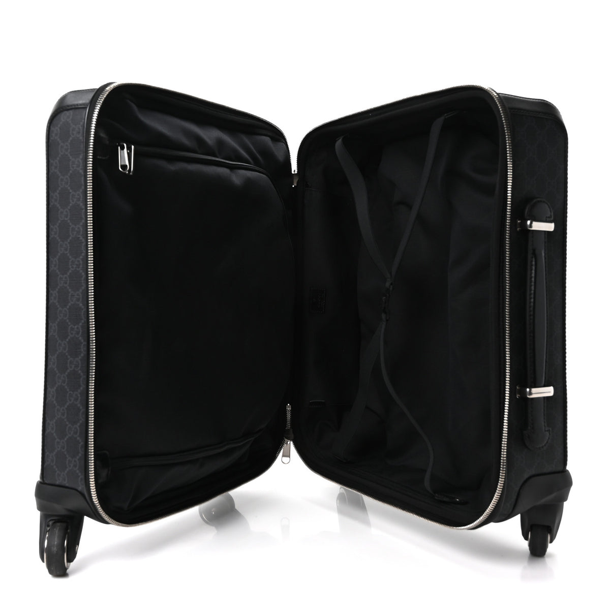 GG Supreme Monogram Azalea Calfskin Retro Interlocking G Small Savoy Cabin Trolley Black