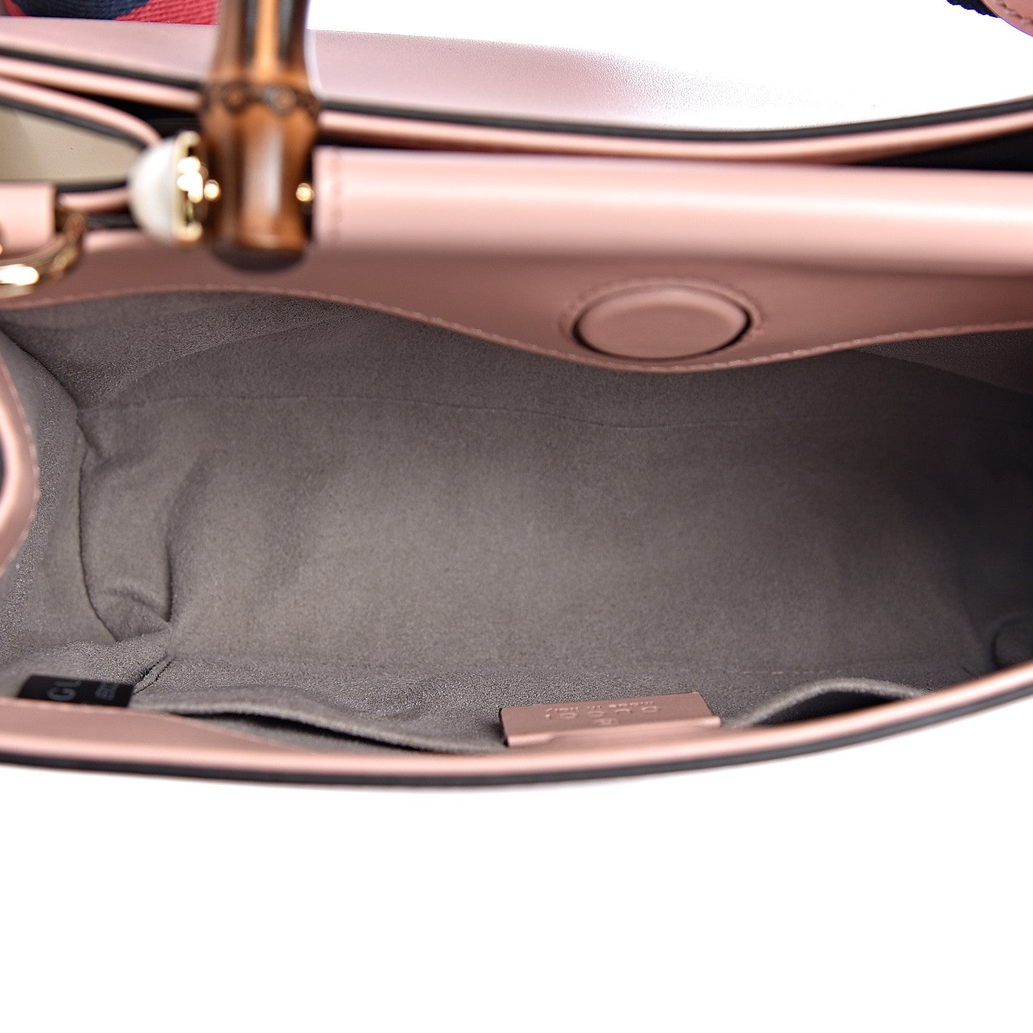 Gucci Nappa Bamboo Web Mini Nymphaea Top Handle Bag Perfect Pink Mystic White 7 of 15
