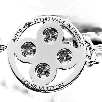 Louis Vuitton 18K White Gold Diamond Three Blossom BB Bracelet 4 of 6