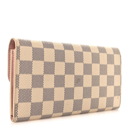 Louis Vuitton Damier Azur Emilie Wallet Rose Ballerine 3 of 8