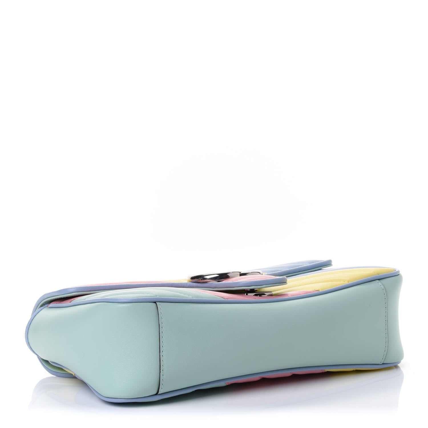 Gucci Calfskin Matelasse Diagonal Small GG Marmont Shoulder Bag Multicolor Pastel 3 of 4