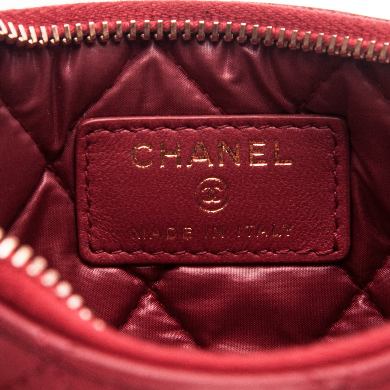 Chanel Lambskin Quilted Small Cosmetic Case Dark Pink 6 of 7