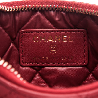 Chanel Lambskin Quilted Small Cosmetic Case Dark Pink 6 of 7