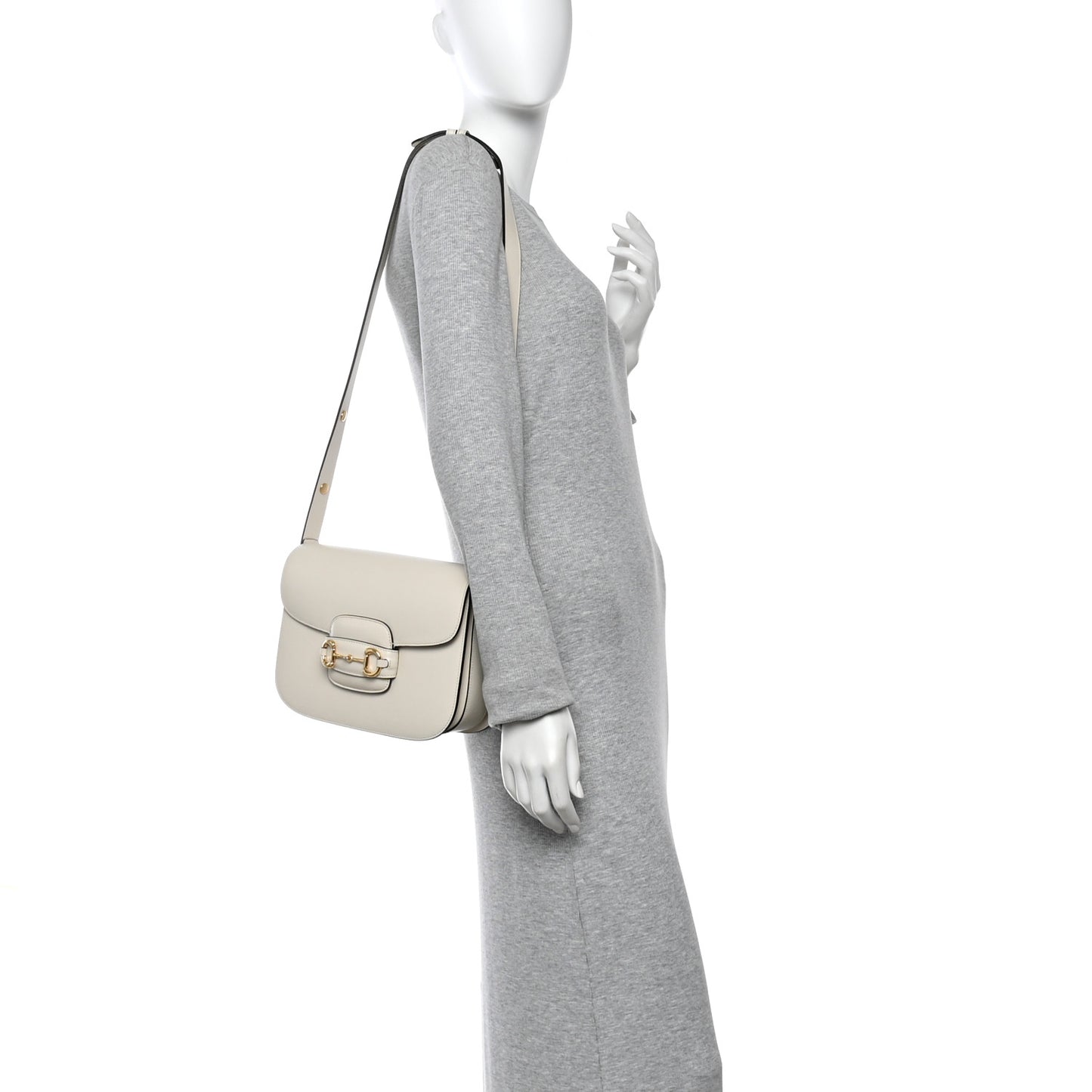 Azalea Calfskin Horsebit 1955 Shoulder Bag Mystic White