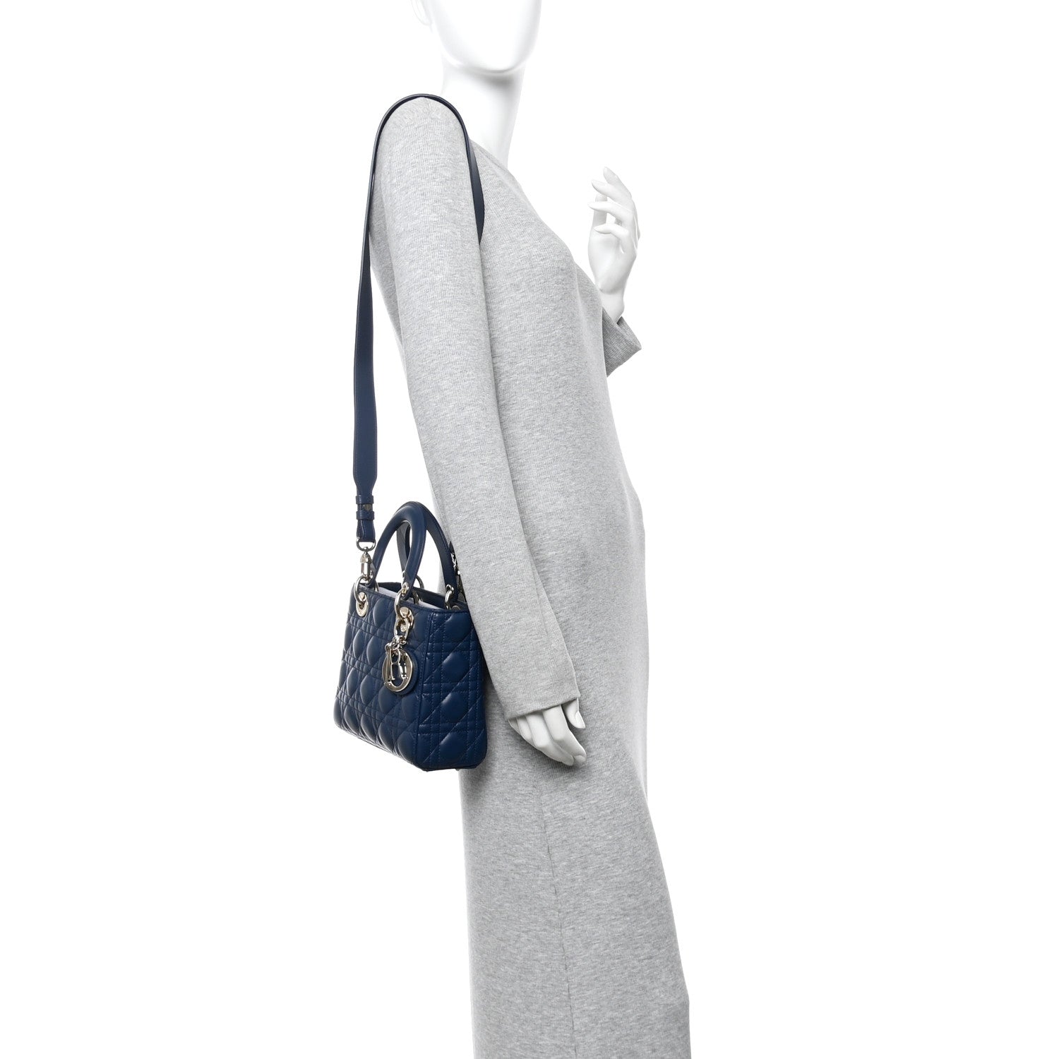 Christian Dior Lambskin Cannage Small My ABCDior Lady Dior Blue 3 of 21