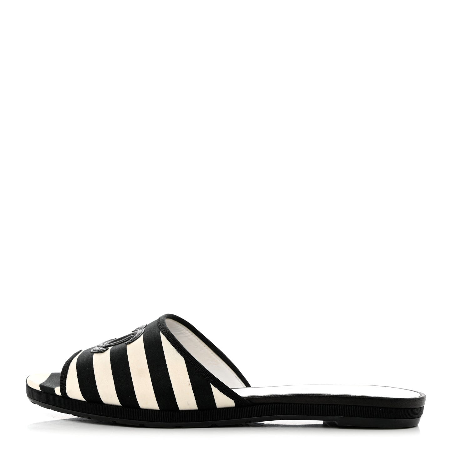 Striped CC Mules 41 Black White