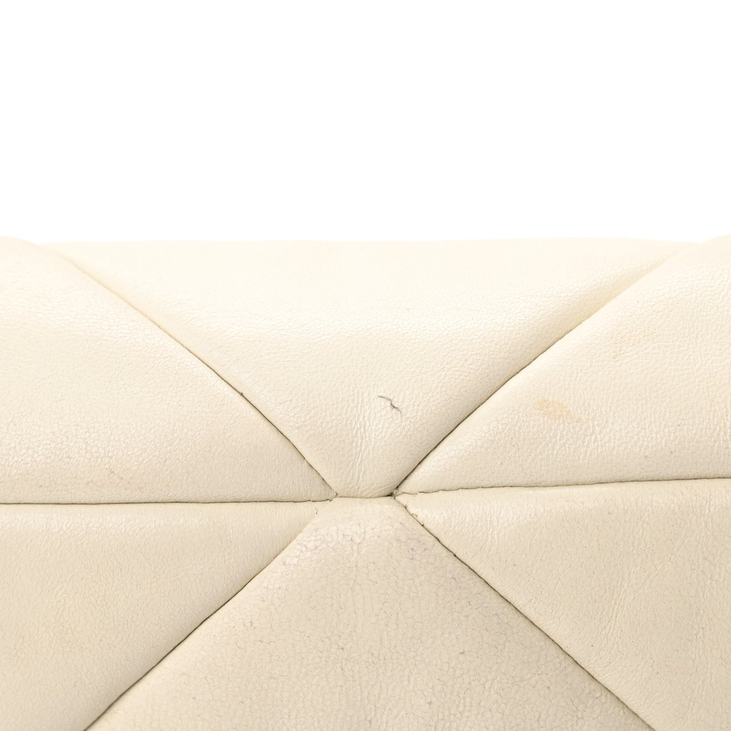Nappa Re-Nylon Triangle Quilted Patchwork System Flap Shoulder Bag White
