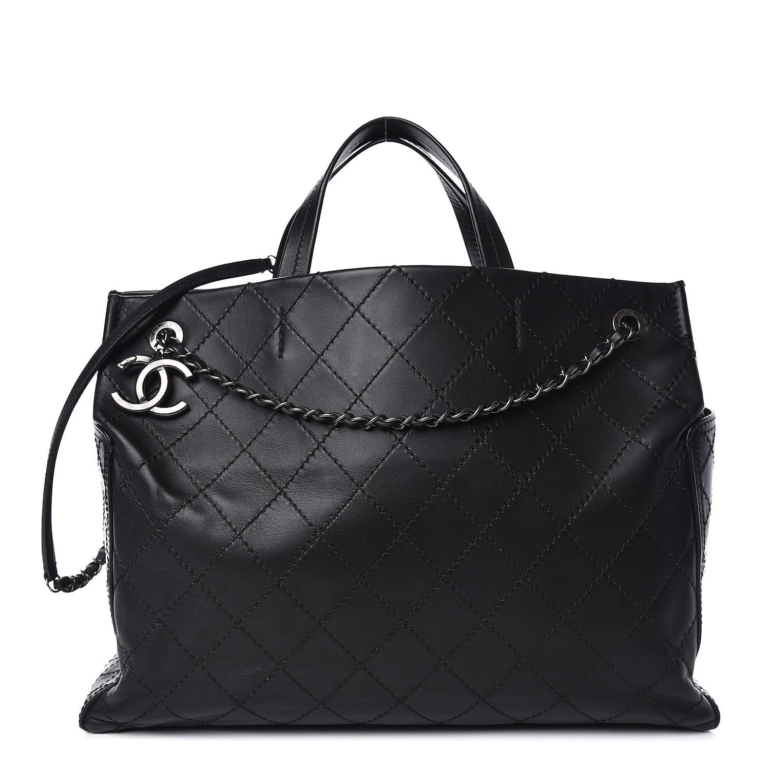 Chanel Calfskin CC Pocket Tote Black 1 of 13