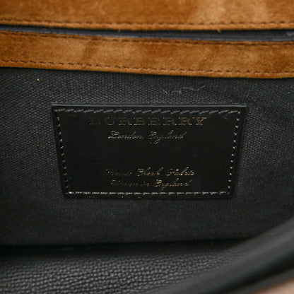 Burberry Derby Calfskin House Check Small Macken Crossbody Bag Black 6 of 13
