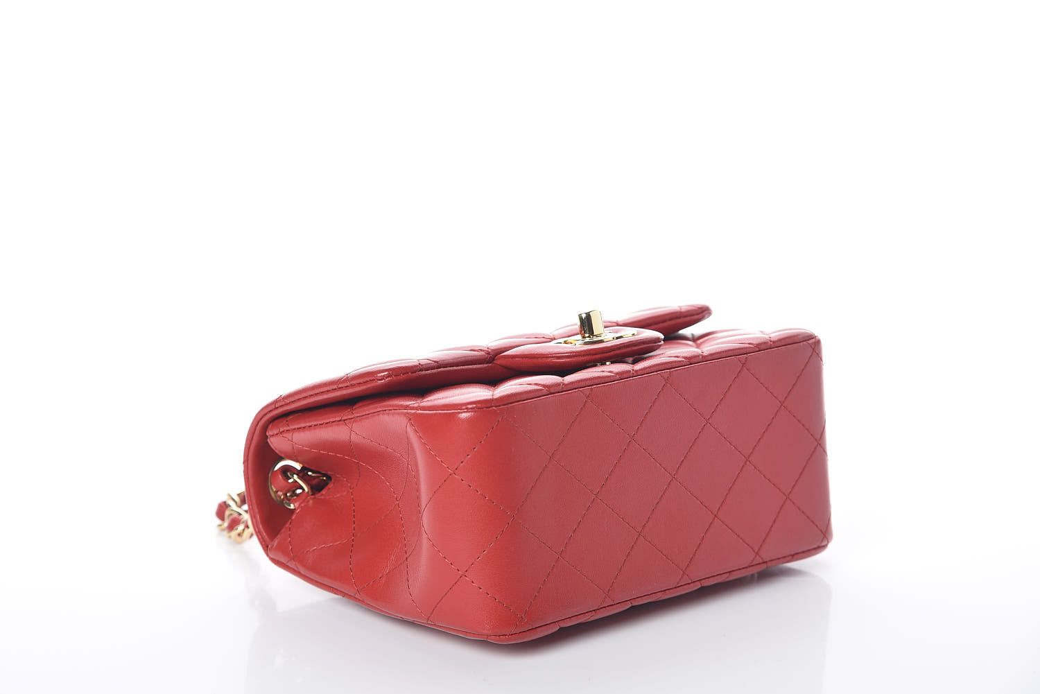 Chanel Lambskin Quilted Mini Square Flap Red 4 of 10
