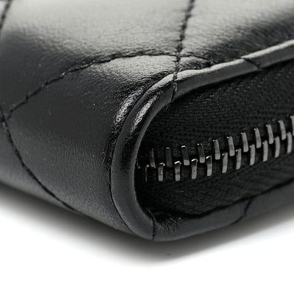 Chanel Lambskin Quilted Zip Coin Purse So Black 6 of 15