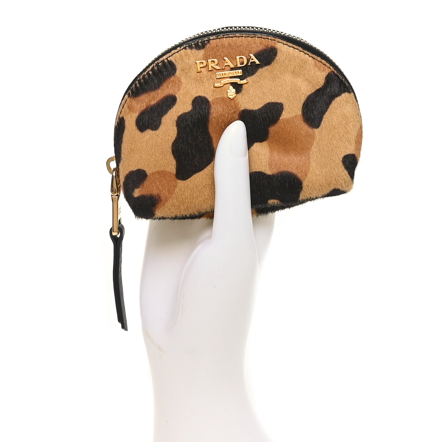 Calf Hair Leopard Print Coin Purse Miele
