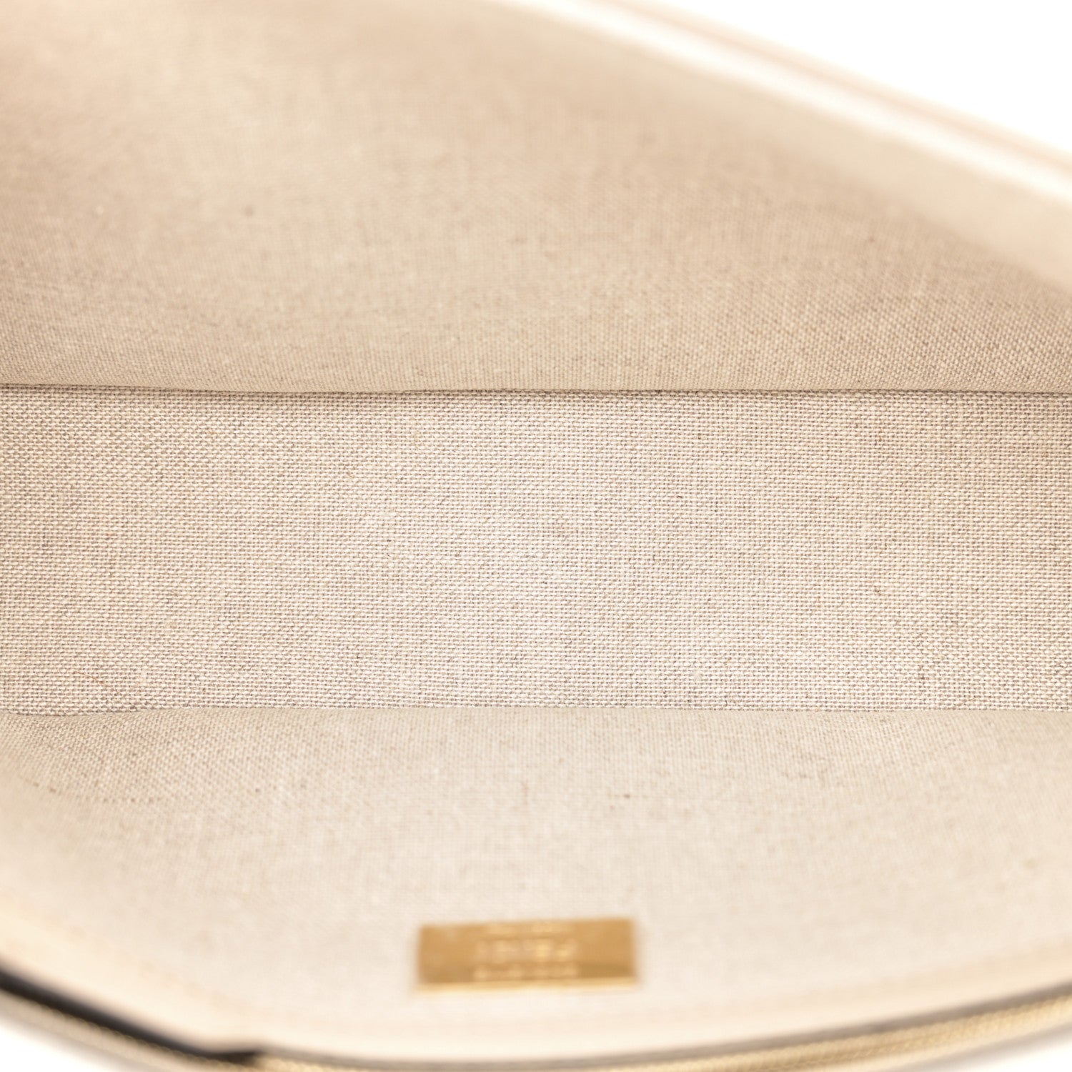 Fendi Canvas Vitello King FF Embroidered Baguette Grezzo White Nuvola 5 of 11