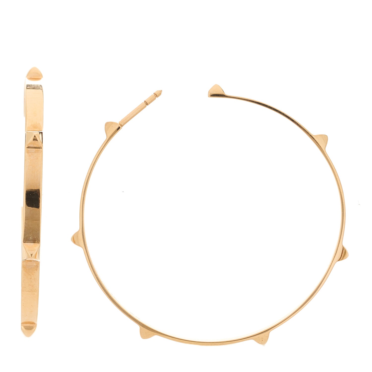 Hermes 18K Rose Gold Mini Clous Hoop Earrings 1 of 6