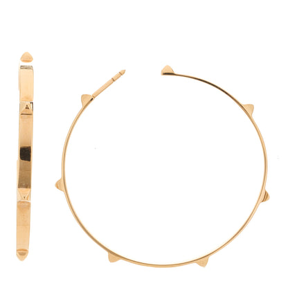 Hermes 18K Rose Gold Mini Clous Hoop Earrings 1 of 6