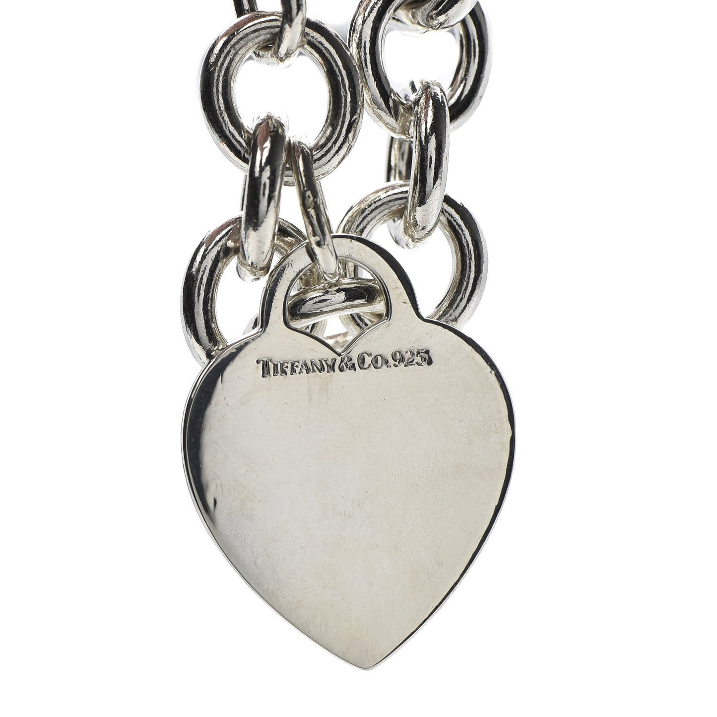Sterling Silver Heart Tag Charm Bracelet