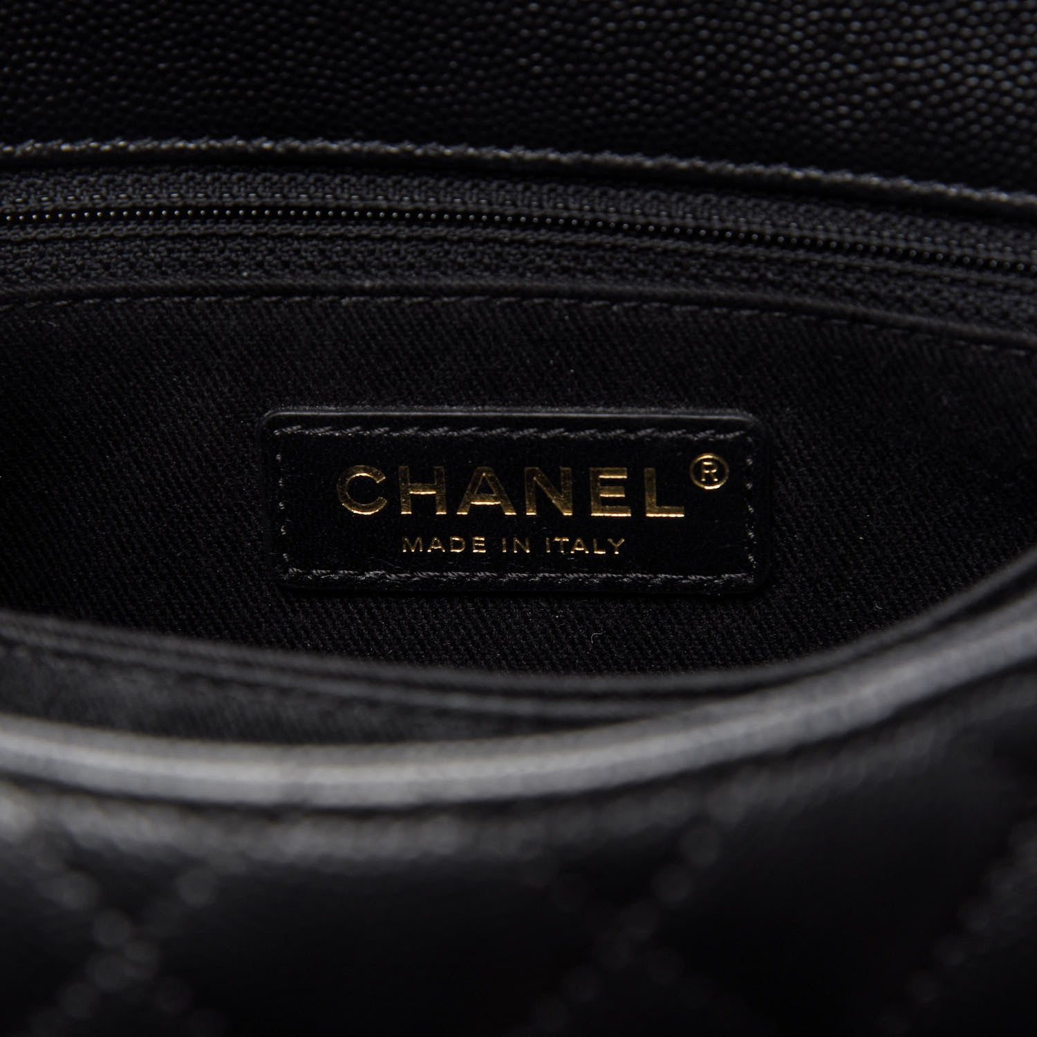 Chanel Caviar Lizard Embossed Quilted Mini Coco Handle Flap Black 7 of 9